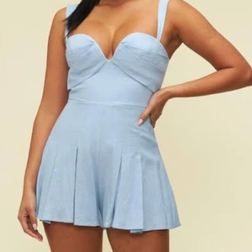 Luxxel Linen Cream Padded Romper